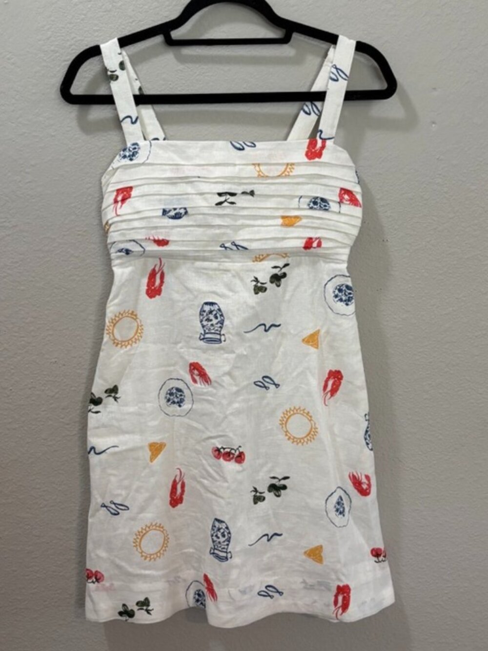 Abercrombie & Fitch Linen Blend Coastal Print Emerson Skort Dress Sz Small Tall - Picture 3 of 10